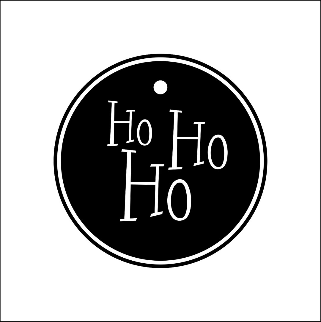 10 Tags refill Ho Ho Ho Curly design Black