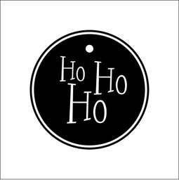 10 Tags refill Ho Ho Ho Curly design Black