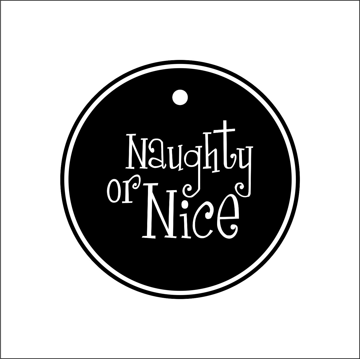 10 Tags refill Naughty or Nice Curly design Black_0