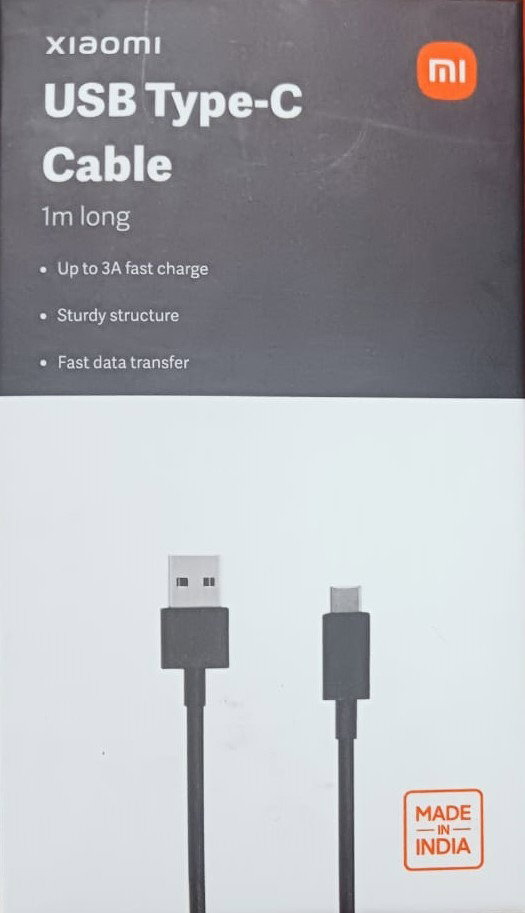 Xiaomi USBC100T Type-C Cable 100% Original Product With GST Bill