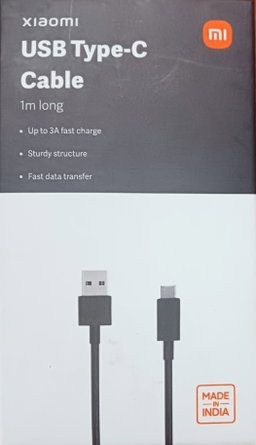 Xiaomi USBC100T Type-C Cable 100% Original Product With GST Bill