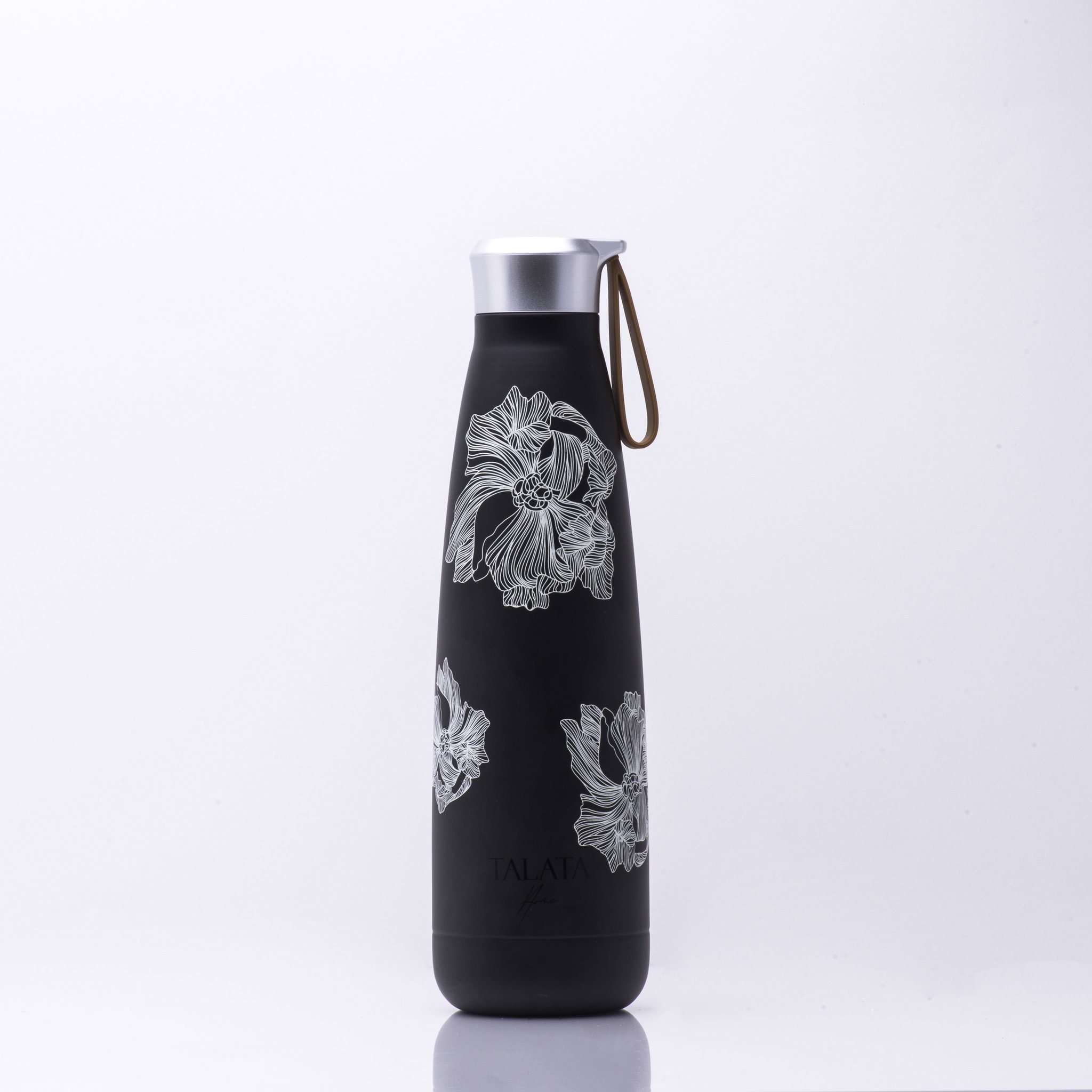 BLOOM INSULATED BOTTLE - BLACK FLORAL_0