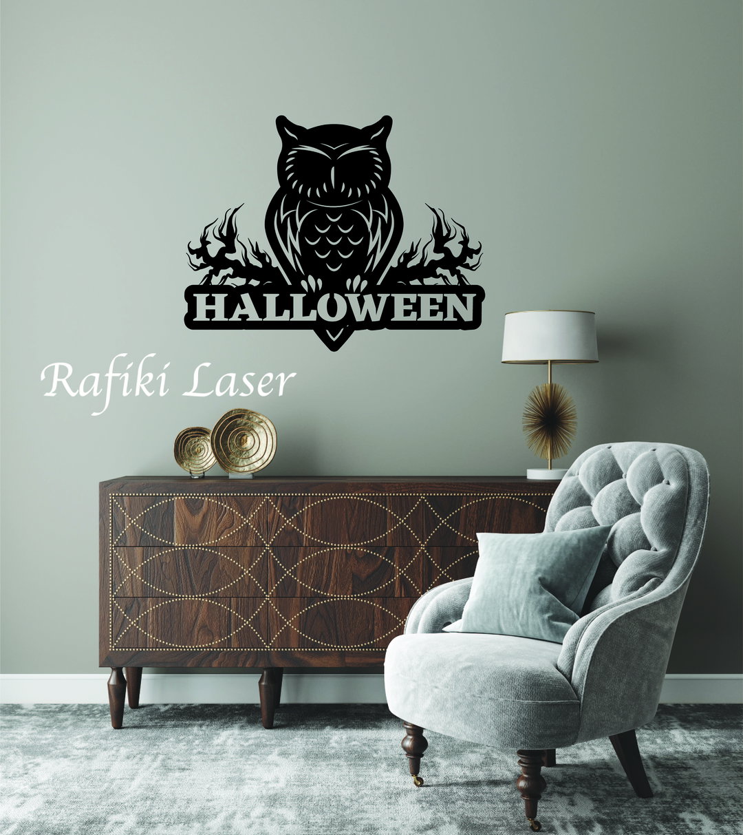 Owl Halloween Metal Wall Art Decor