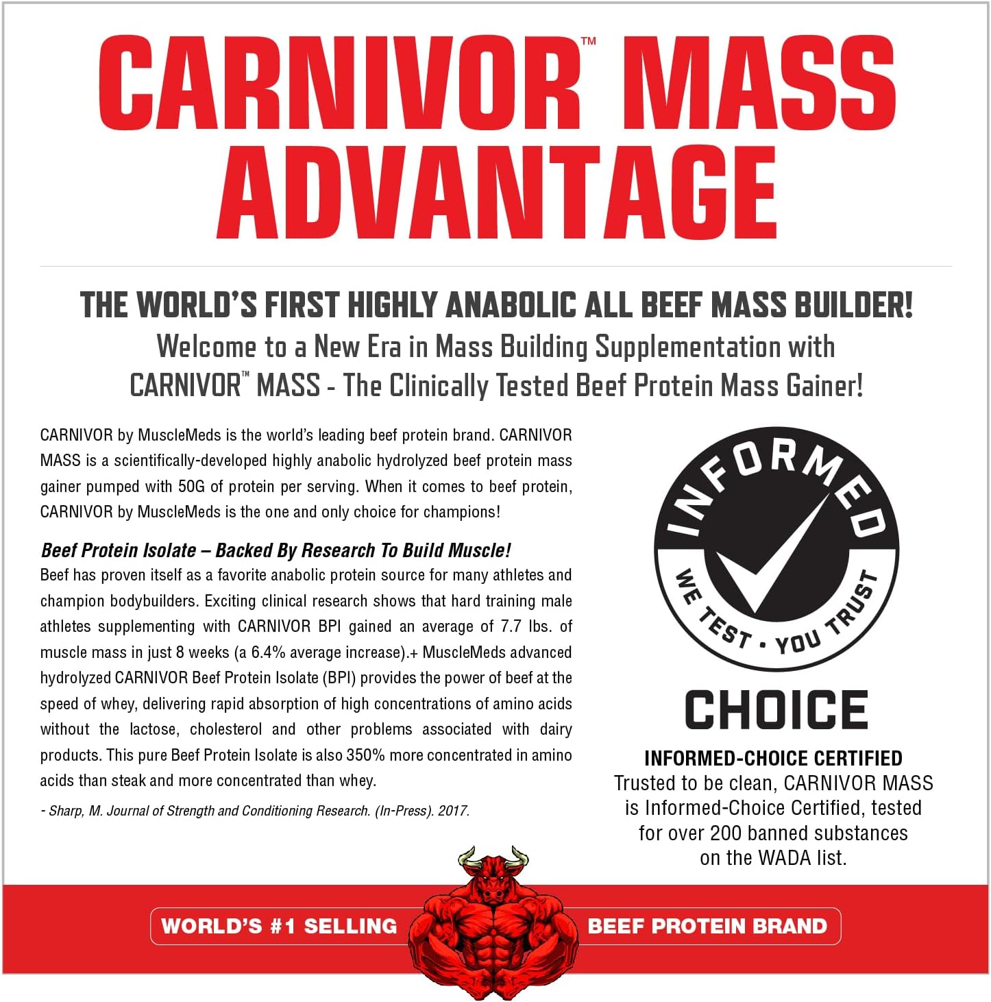MUSCLEMEDS CARNIVOR MASS 6LBS CHOCOLATE_2