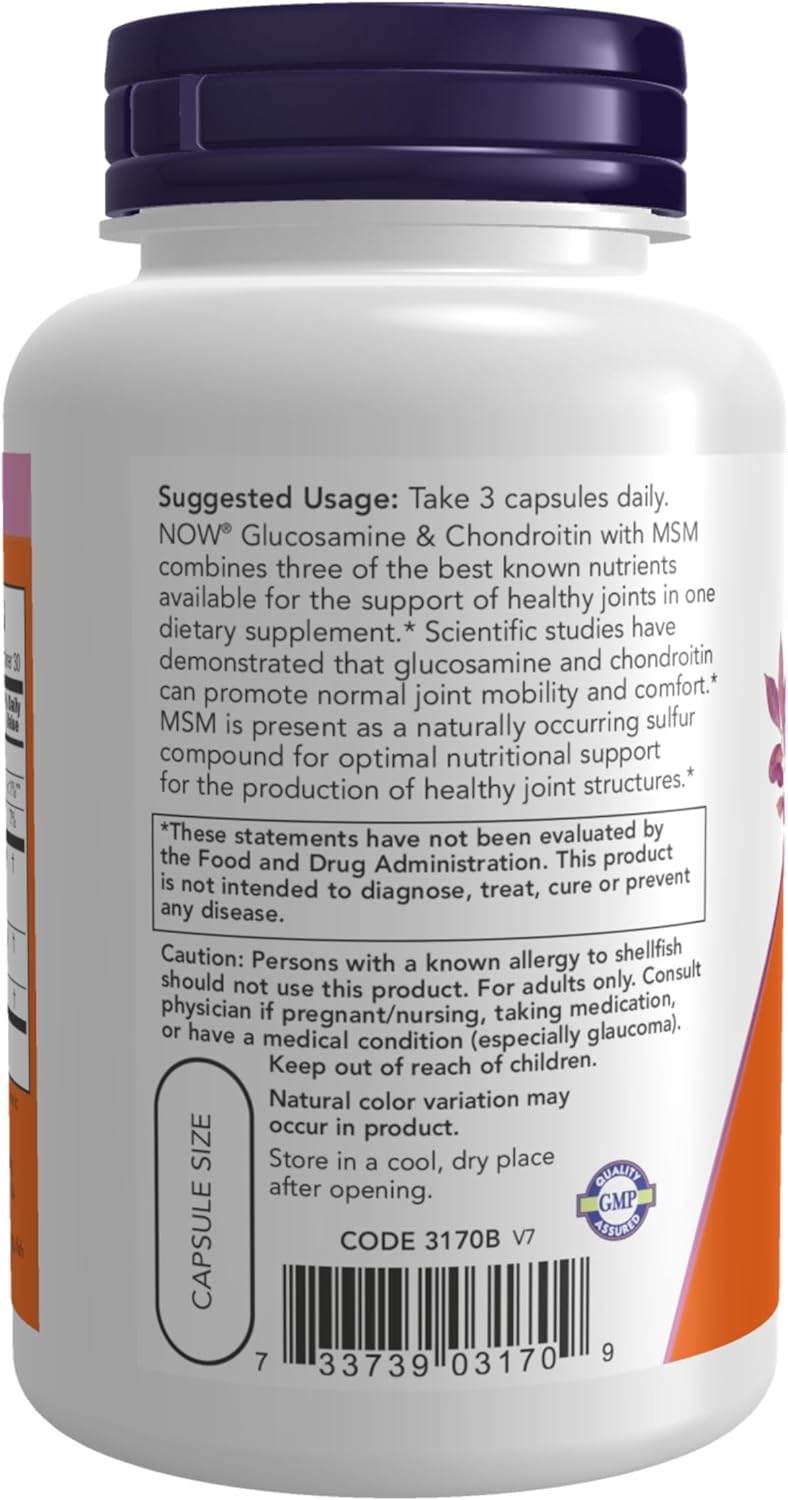 NOW GLUCOSAMINE & CHONDROITIN PLUS MSM 90_2