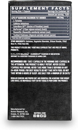 NUTREX LIPO-6 HARDCORE 60 CAPSULES