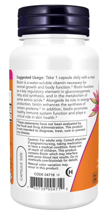 NOW FOODS BIOTIN 5MG 60 VCAPS_2