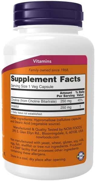 NOW CHOLINE & INOSITOL 500MG 100 VCAPS_2