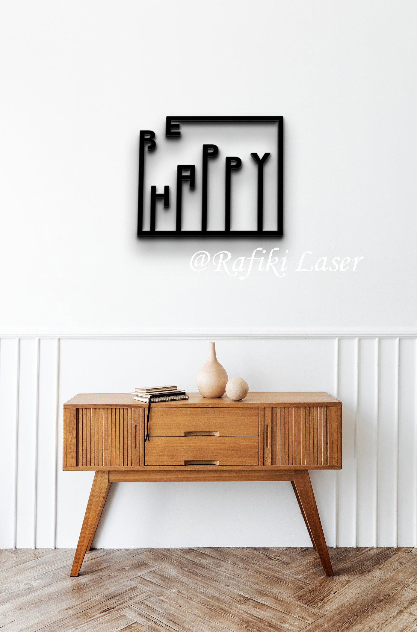 Be Happy Metal Wall Art Decor_0