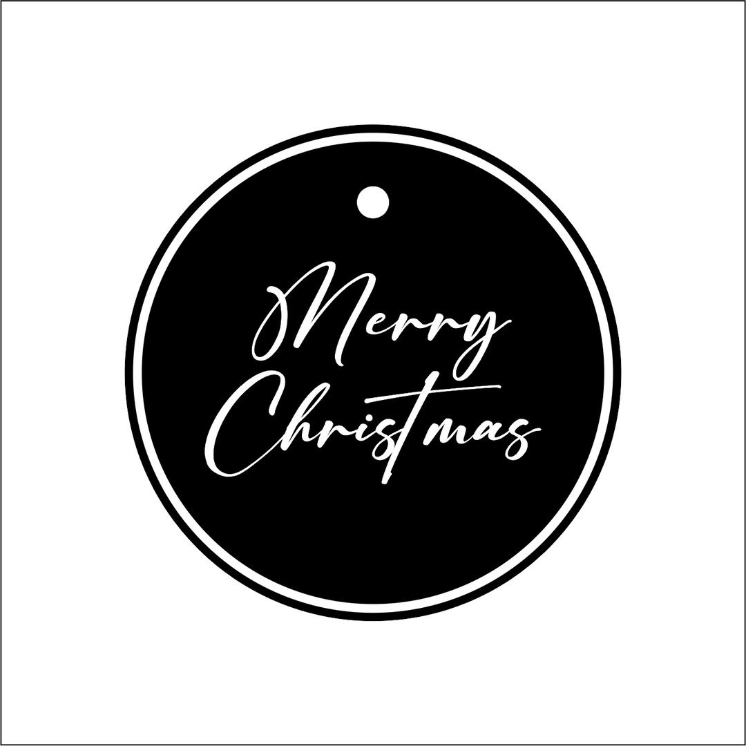 10 Tags refill Merry Christmas Script font Black