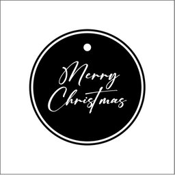 10 Tags refill Merry Christmas Script font Black