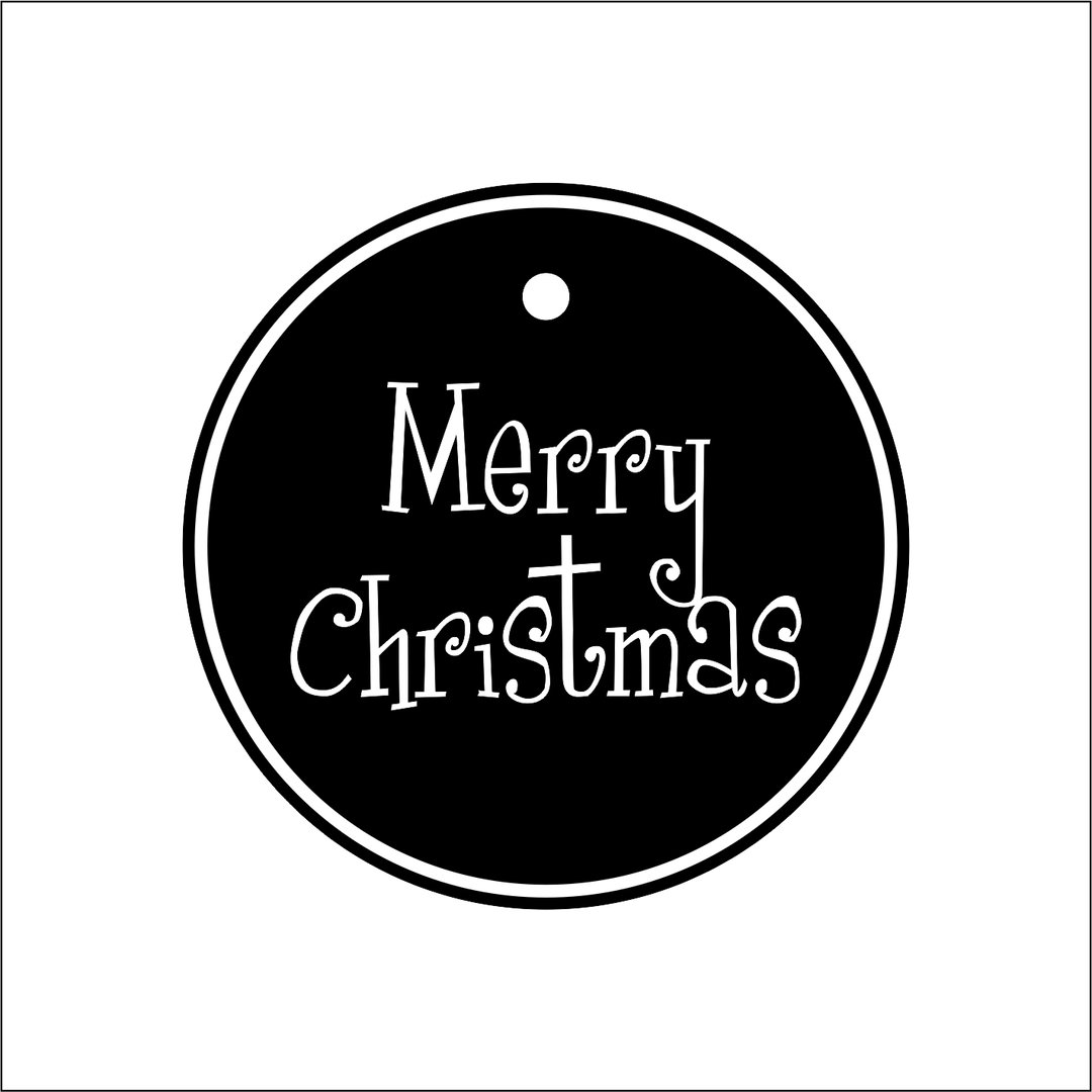 10 Tags refill Merry Christmas Curly design Black