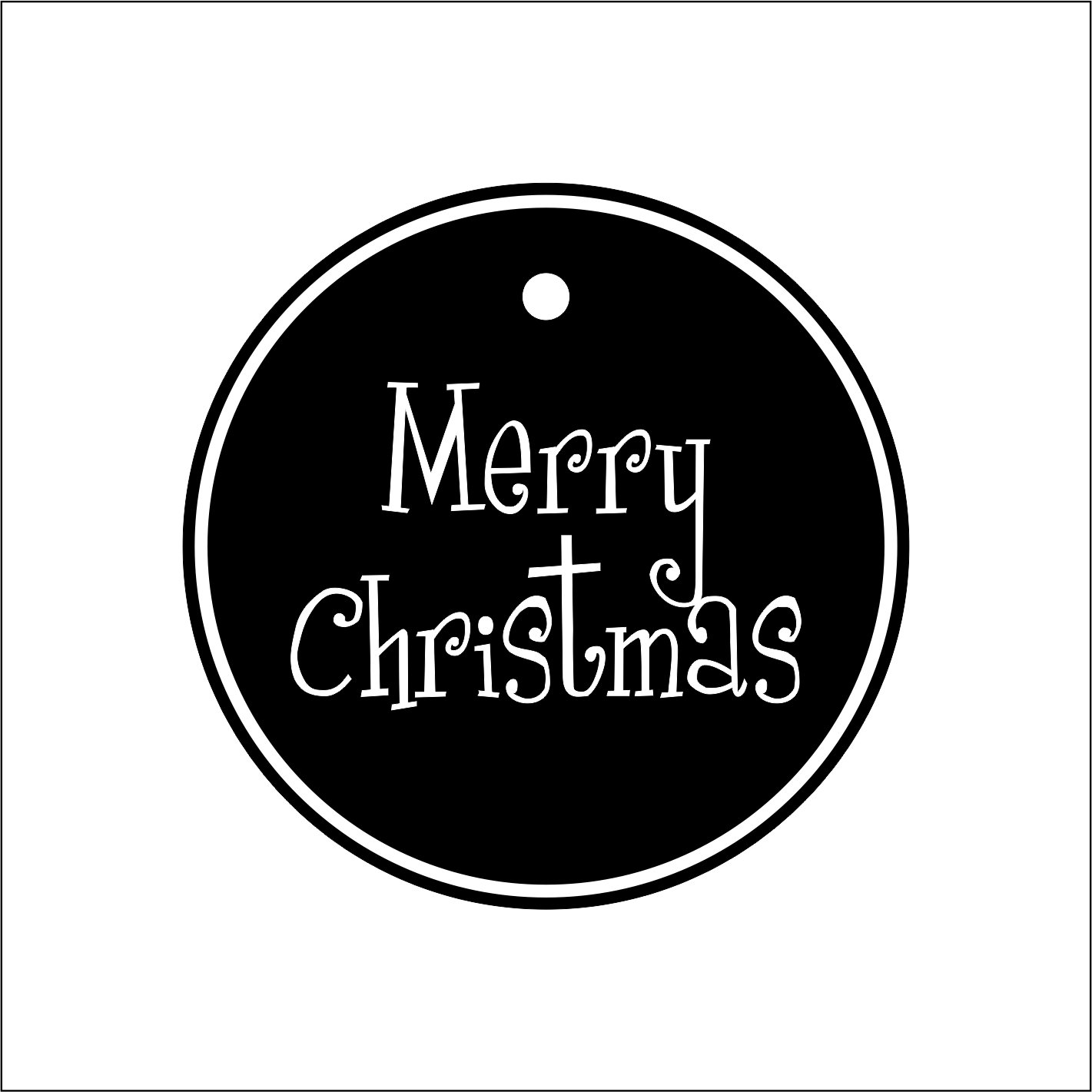 10 Tags refill Merry Christmas Curly design Black _0