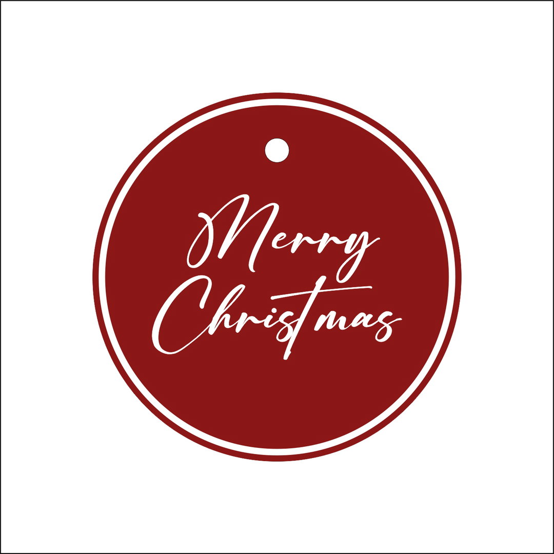 10 Tags refill Merry Christmas Script font Red