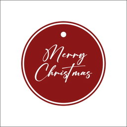 10 Tags refill Merry Christmas Script font Red