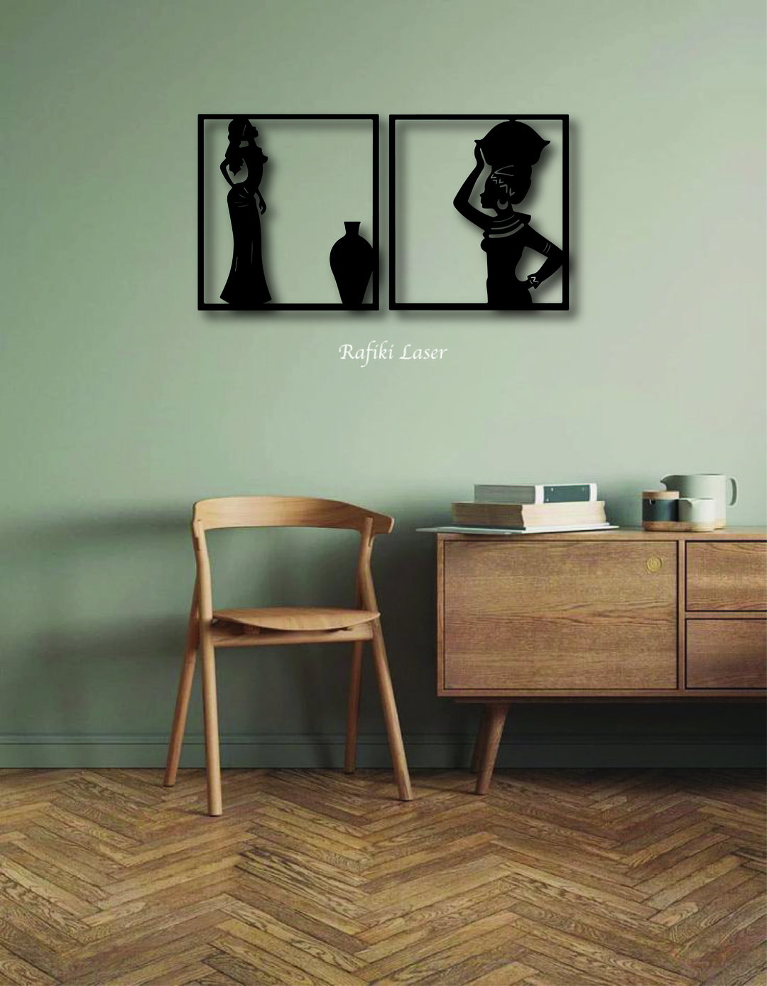 African Ladies Metal Wall Art Decor
