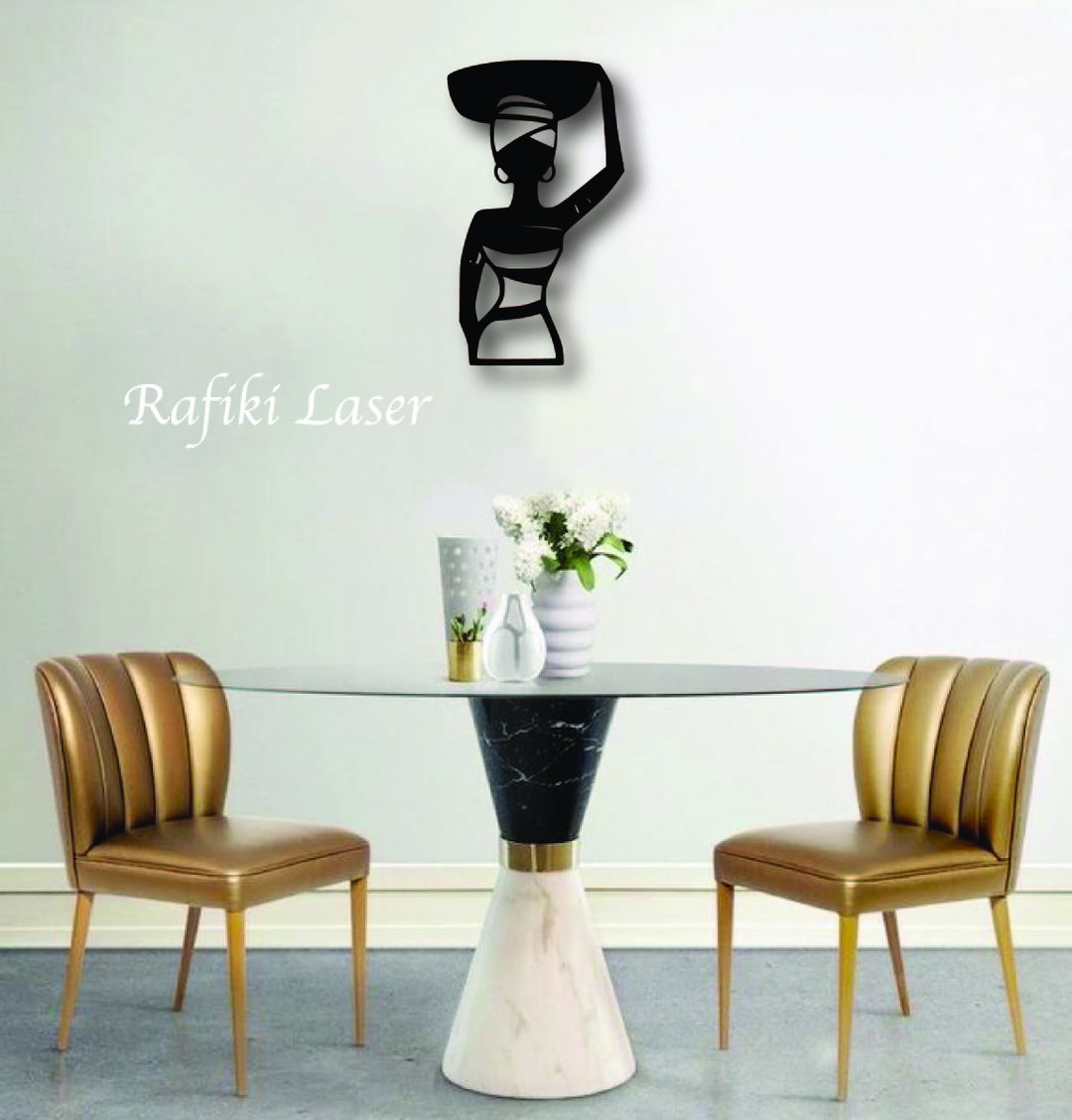 African Lady Metal Wall Art Decor