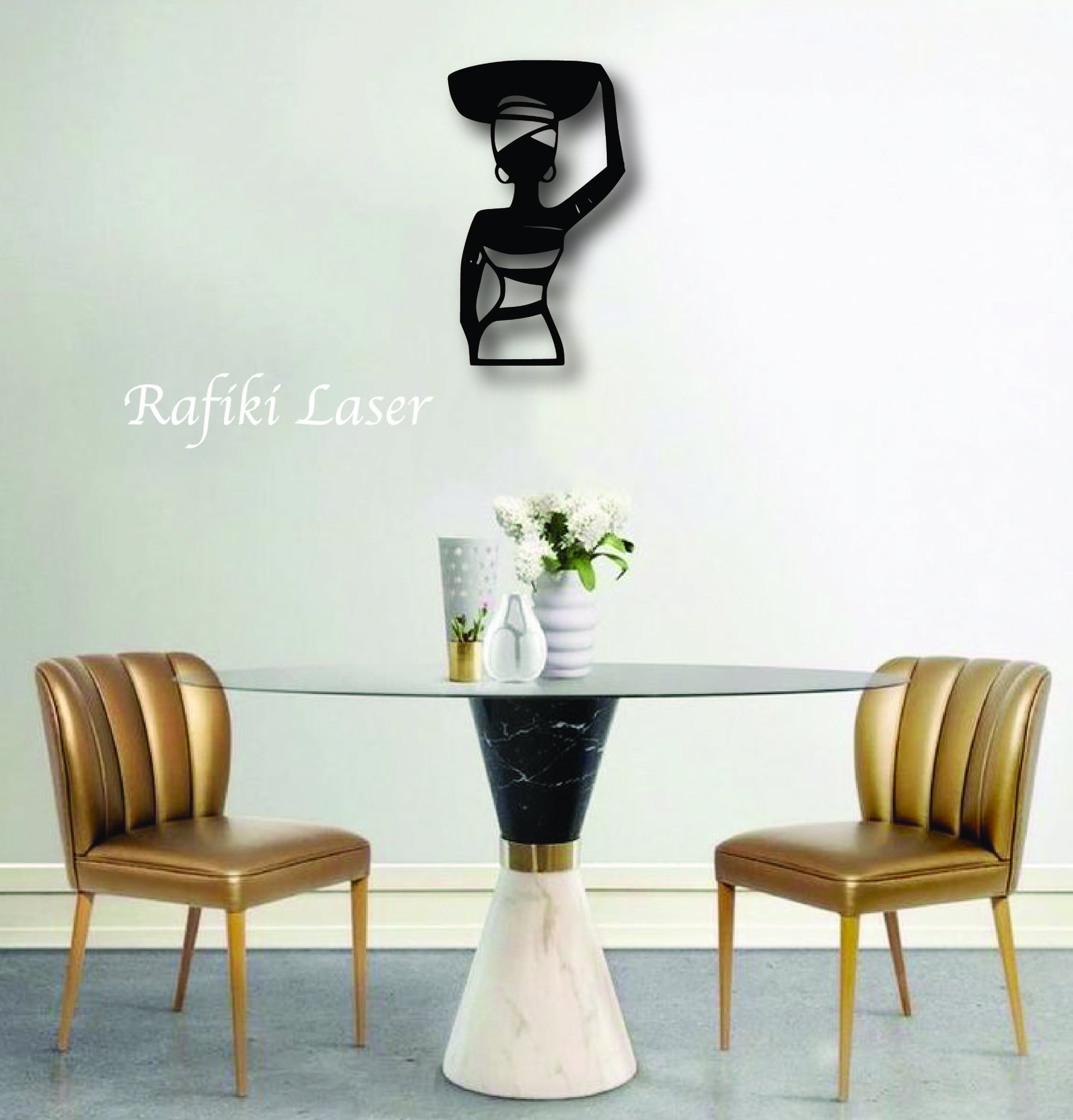 African Lady Metal Wall Art Decor_0