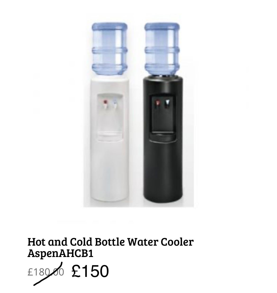 White Water dispenser-Cold and Ambient plus 2 FREE Bottles of Water 