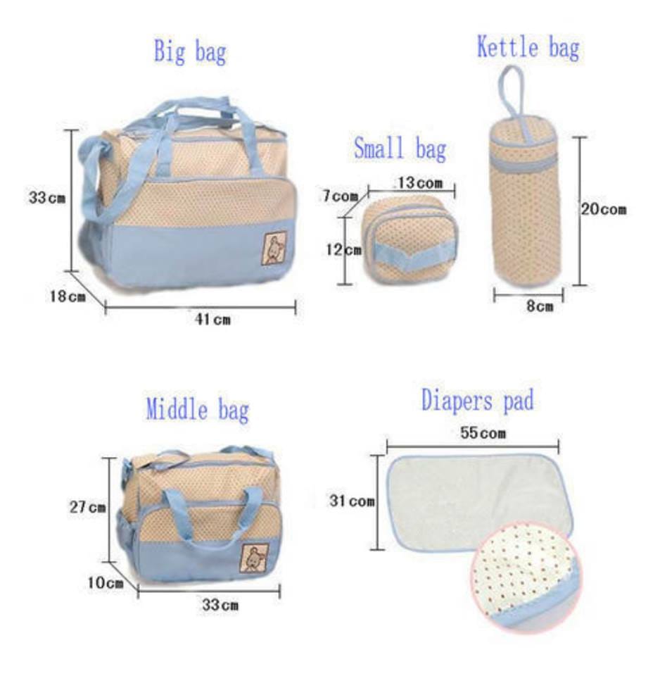5 Pcs Nappy Bag Set_1