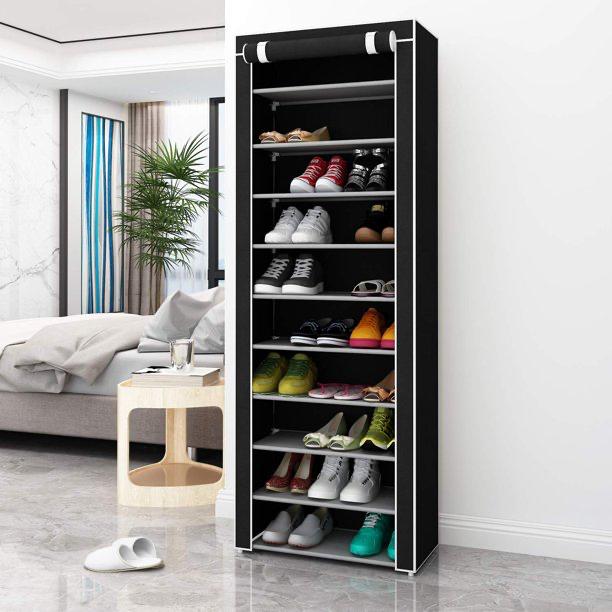 10 Tier Shoe Rack With Cover_1
