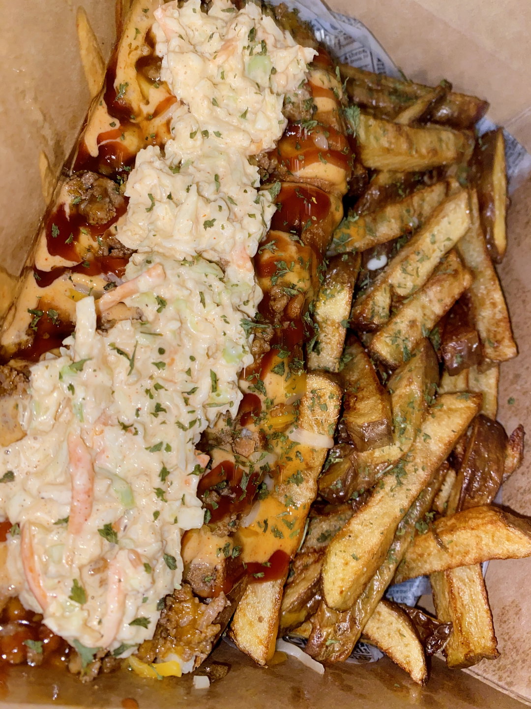 Loaded hot dog box