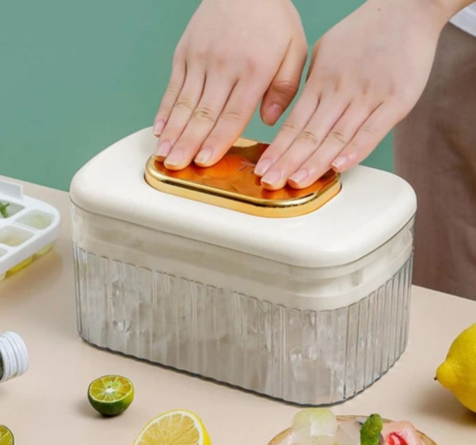 Easy Release Press Type Ice Tray & Storage