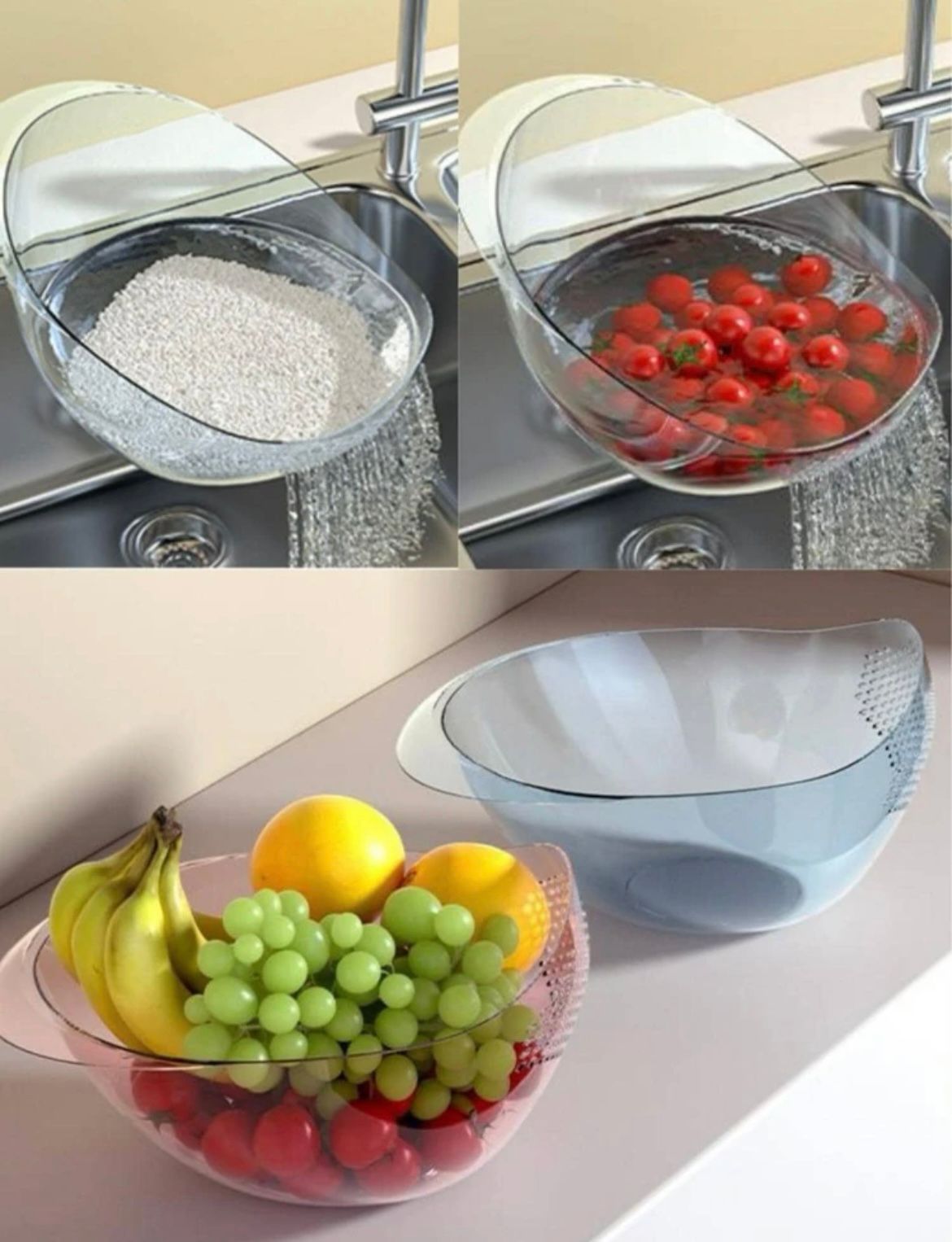 Clear Acrylic Rice Washing Basket_3