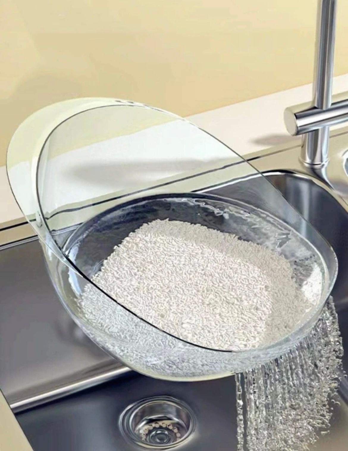 Clear Acrylic Rice Washing Basket_0