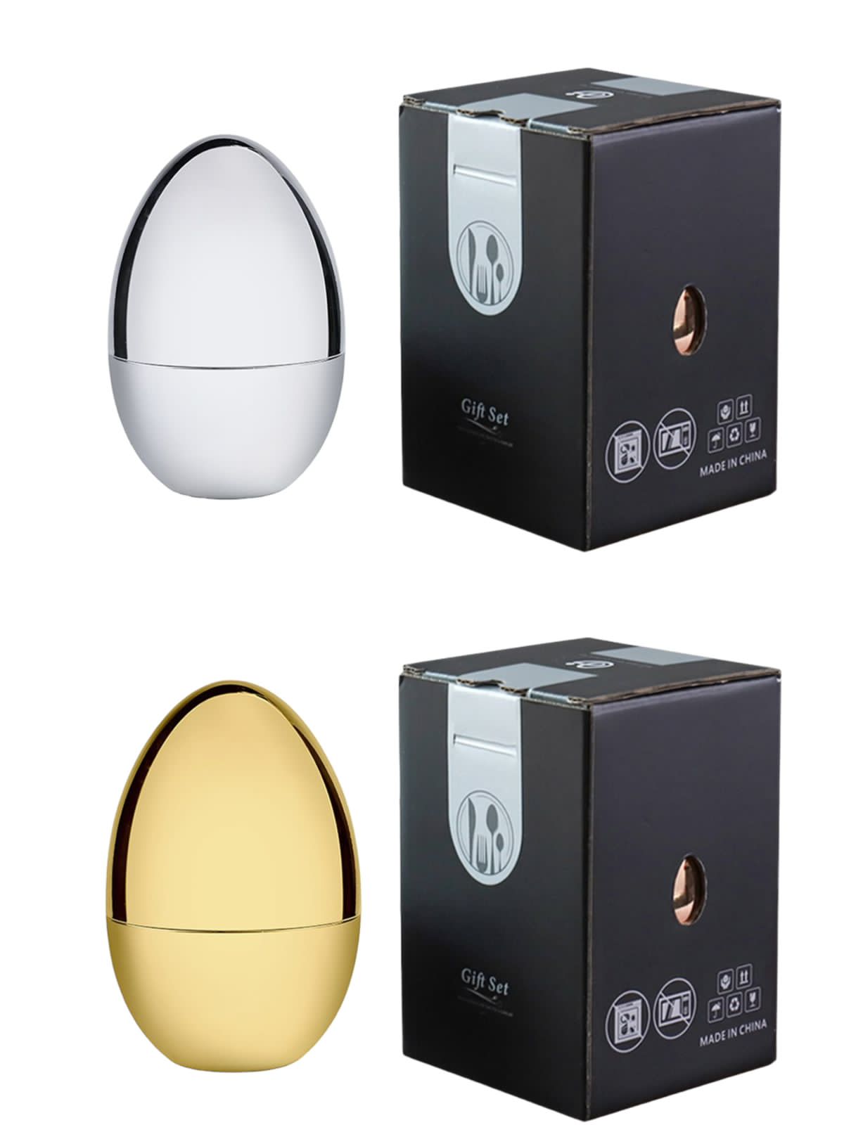 Golden Egg Dessert Spoon & Fork Set_0