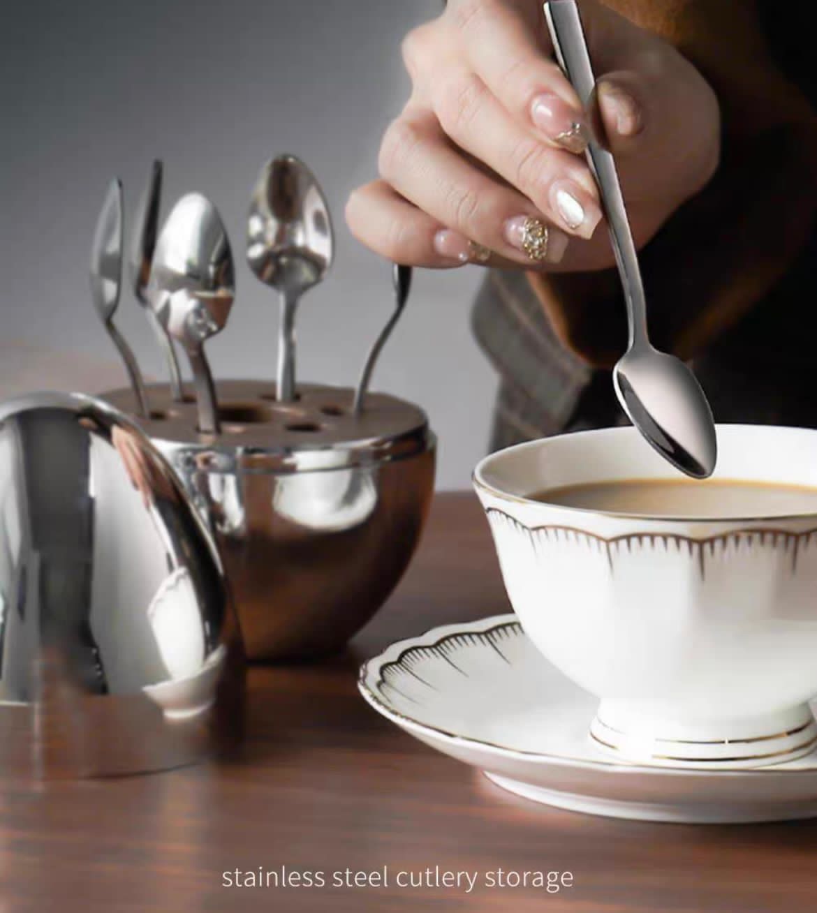Golden Egg Dessert Spoon & Fork Set_4