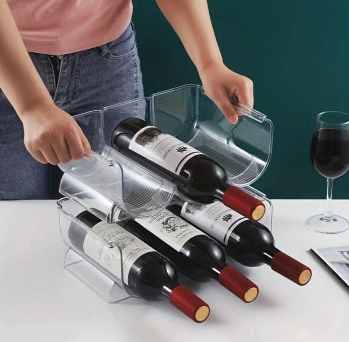 Sackable Plastic 3 Bottle Wine Rack_2