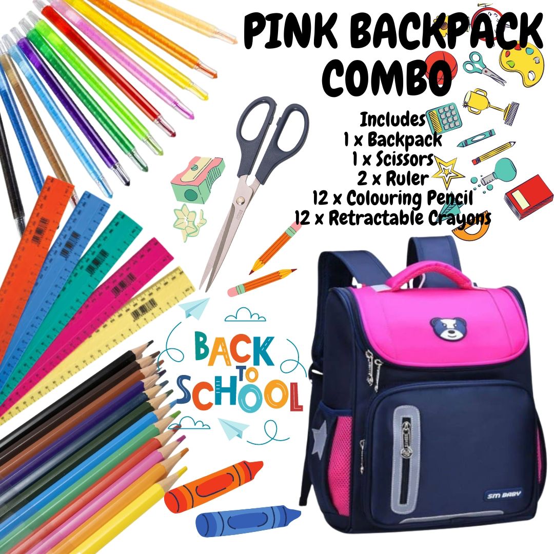 Pink/Blue Backpack Combo