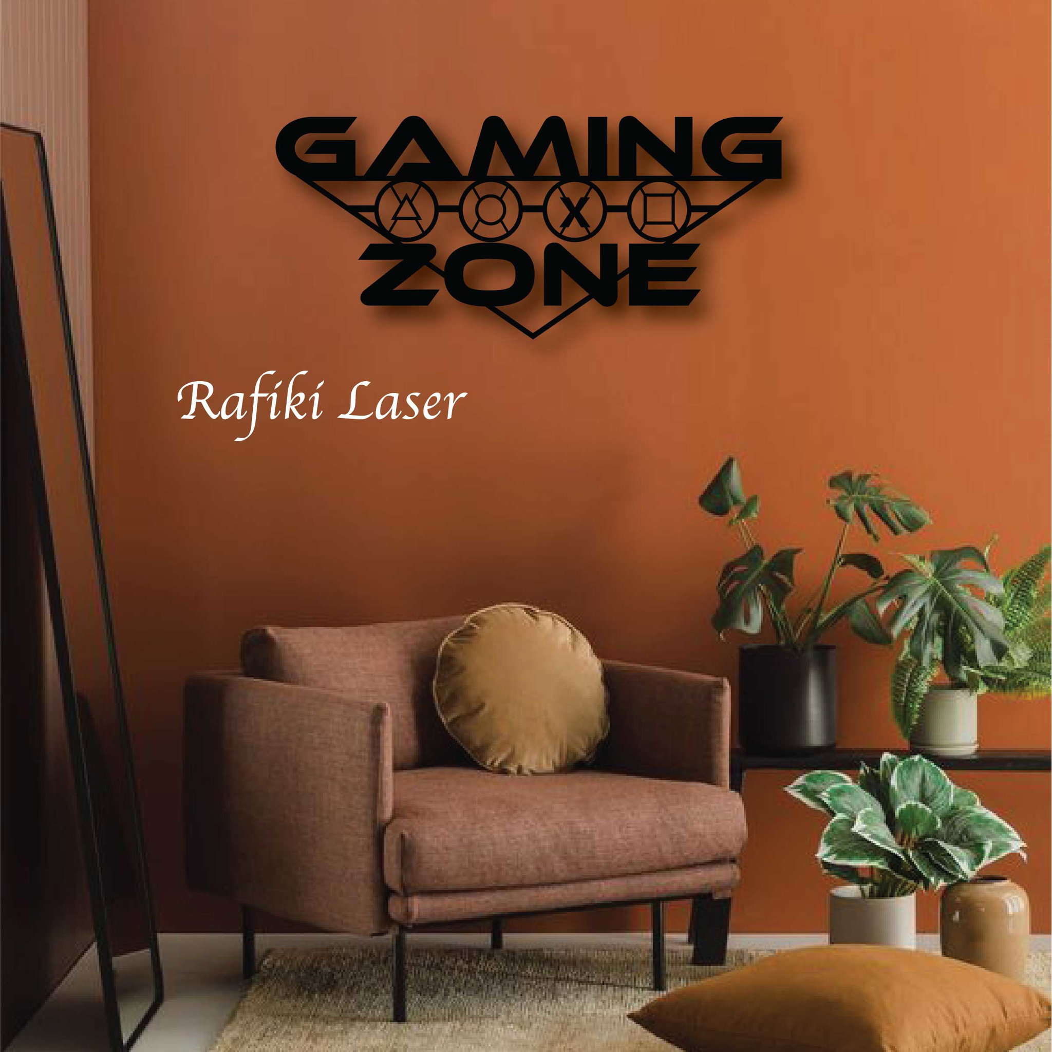 Gaming Zone Metal Wall Art Decor_0