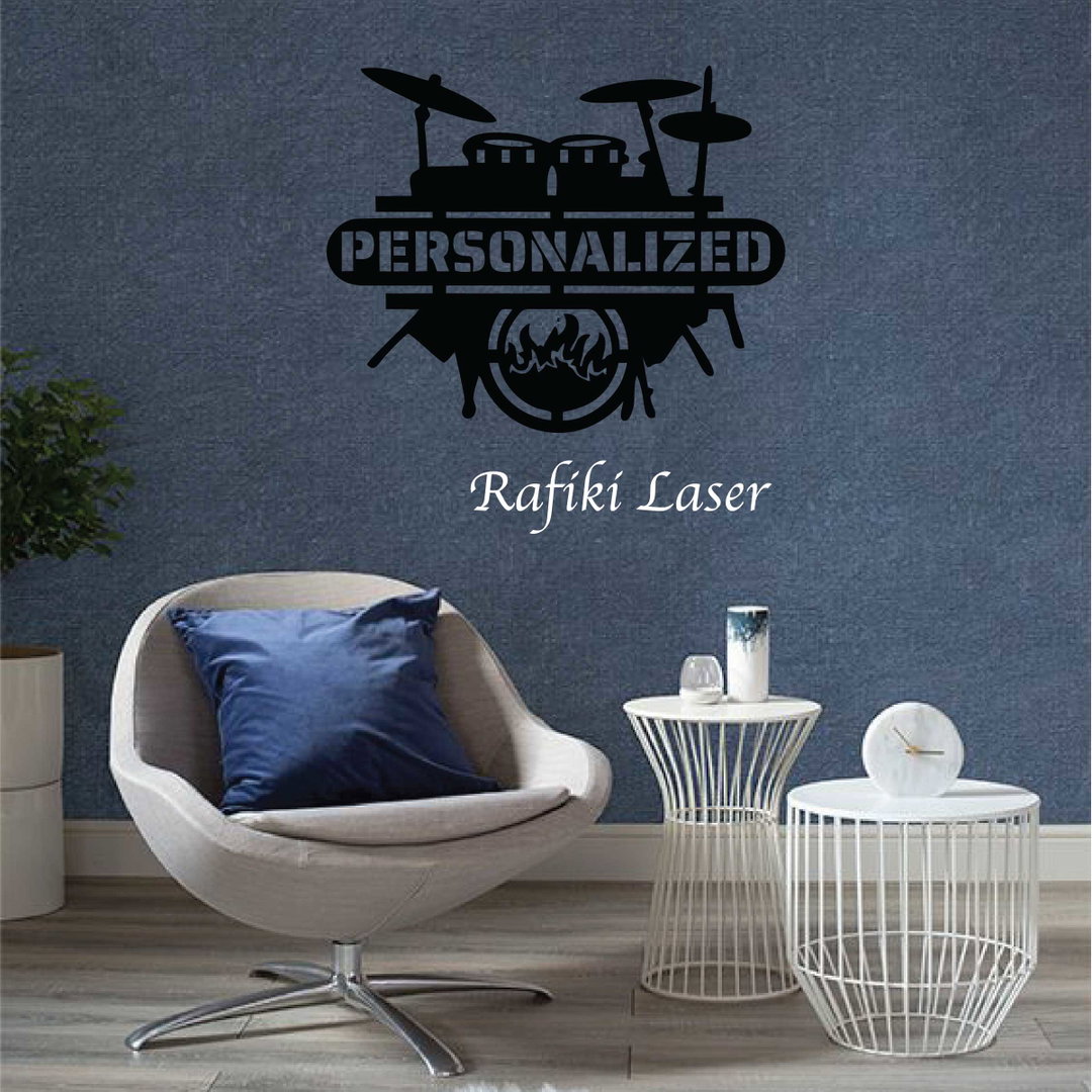 Personalized Drum Set Metal Wall Art Decor