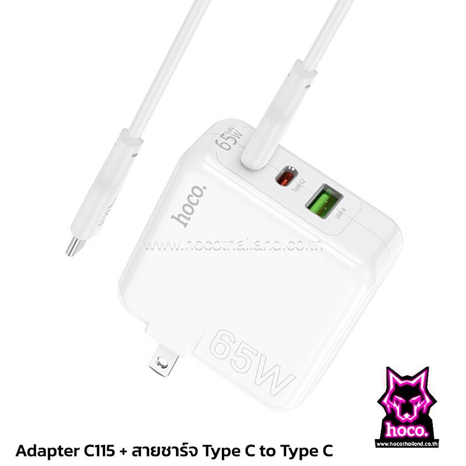 Hoco C115 Header PD65W three-port(2C1A) charger(US)_2