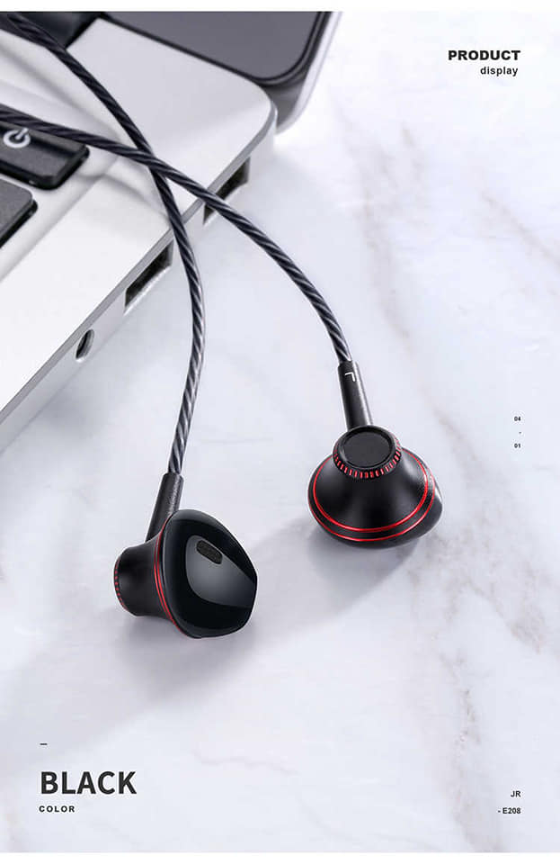 Joyroom JR-E208 3.5mm in-ear wired hifi stereo bass metal earphone_3