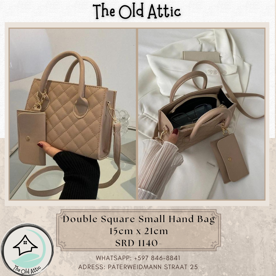 Small square handbag with purse