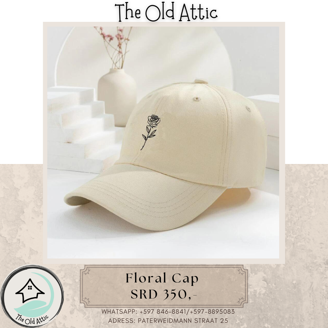 Beige Floral Cap