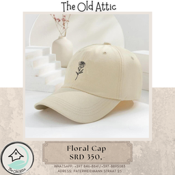 Beige Floral Cap
