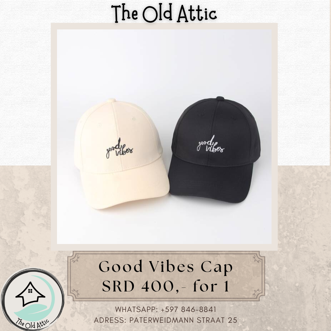 Good Vibes Cap (Black and Beige)