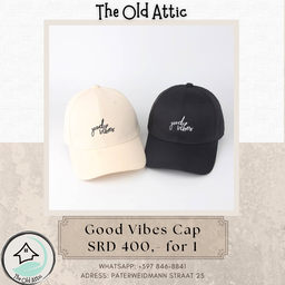 Good Vibes Cap (Black and Beige)