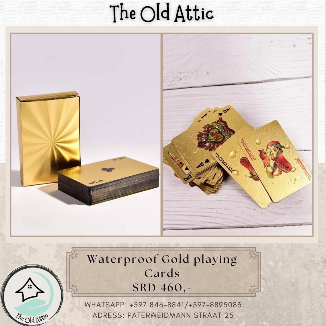 Waterproof gold playing cards