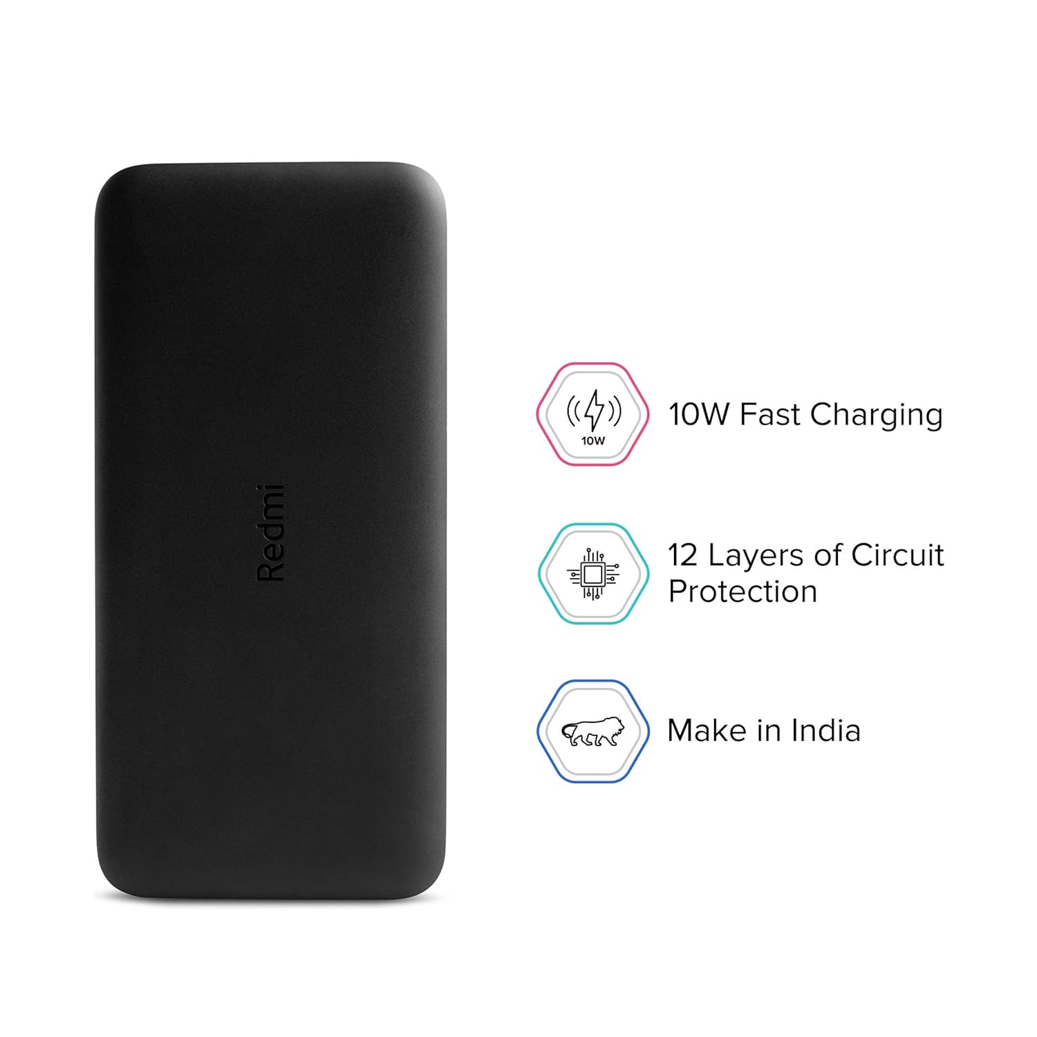 Xiaomi Redmi ‎PB100LZM Lithiumpolymer 10000 Mah Fast Charging Slim Power Bank (Black, 10W Fast Charging, Dual Ports)_1