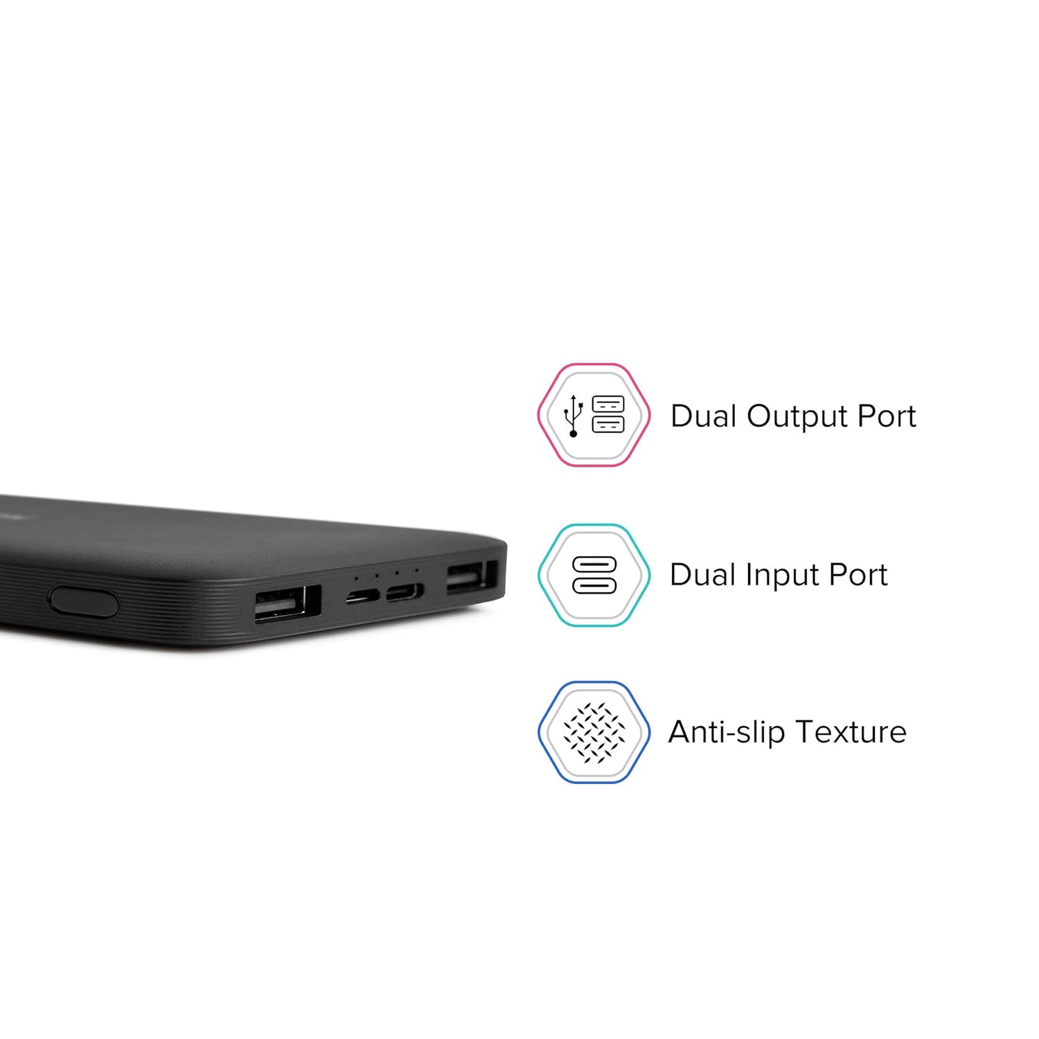 Xiaomi Redmi ‎PB100LZM Lithiumpolymer 10000 Mah Fast Charging Slim Power Bank (Black, 10W Fast Charging, Dual Ports)_2