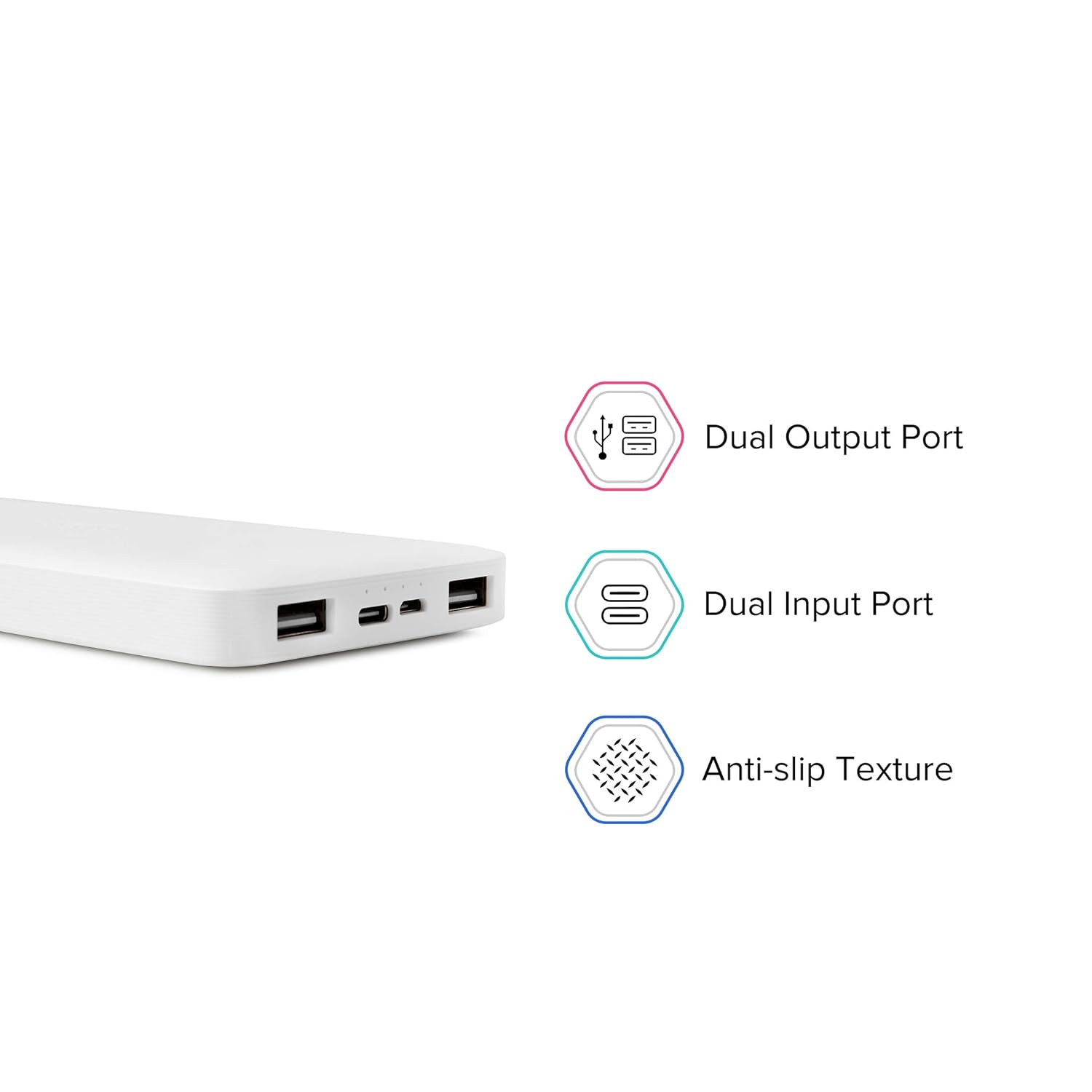 Xiaomi Redmi ‎PB100LZM Lithium Polymer 10000 Mah Fast Charging Slim Power Bank (White, 10W Fast Charging, Dual Ports)_2