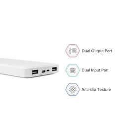 Xiaomi Redmi ‎PB100LZM Lithium Polymer 10000 Mah Fast Charging Slim Power Bank (White, 10W Fast Charging, Dual Ports)