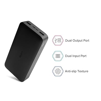 Xiaomi ‎PB200LZM Redmi 20000mAh Li-Polymer Power Bank, USB Type C and Micro USB Ports, 18W Fast Charging, Low Power Mode, Black_3