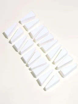2pcs White Trapezoid Makeup and Nail Art Sponges