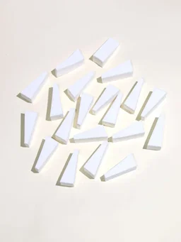 2pcs White Trapezoid Makeup and Nail Art Sponges